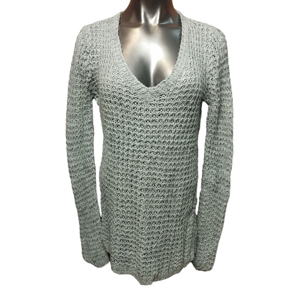 Bella Luxx LA Women's Gray Knit Long Sleeve Scoop Neck Pullover Sweater XS
